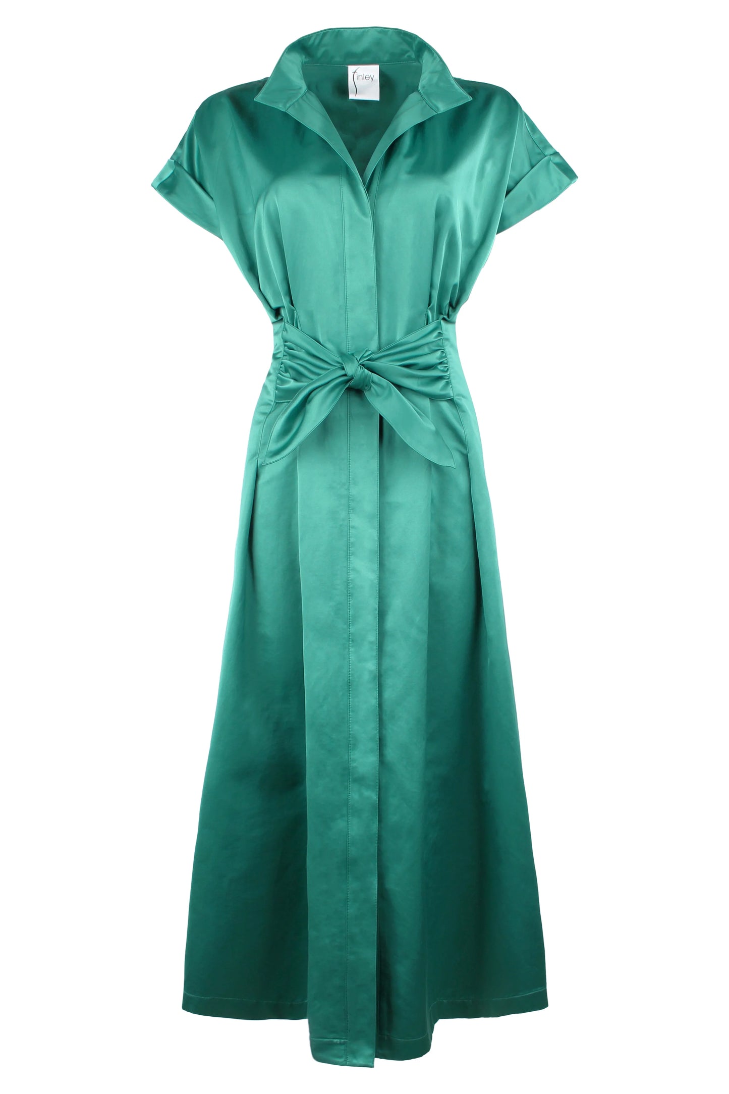 Long Rocky Tie Front Dress Emerald