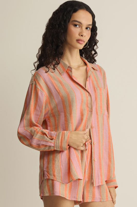 The Perfect Striped Button Up Tiger Lily