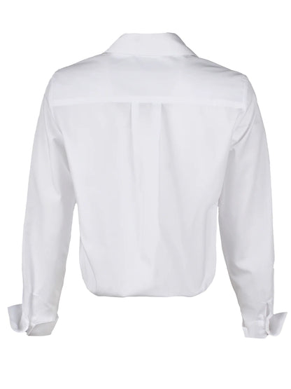 Moxie Front Twist Hem White Shirt