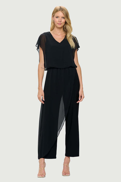 Jumpsuit with Chiffon Overlay