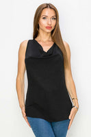Racerback Cowl Neck Top Black