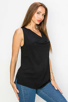 Racerback Cowl Neck Top Black