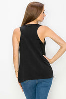 Racerback Cowl Neck Top Black