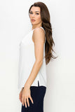 Racerback Cowl Neck Top Off White