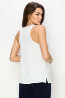 Racerback Cowl Neck Top Off White