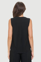 V-Neck Drape Tank Black