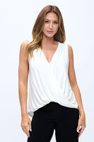 V-Neck Drape Tank Off White