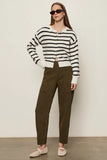 Must Have Cardi Chalk Black Stripe