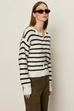 Must Have Cardi Chalk Black Stripe