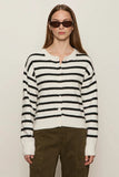 Must Have Cardi Chalk Black Stripe