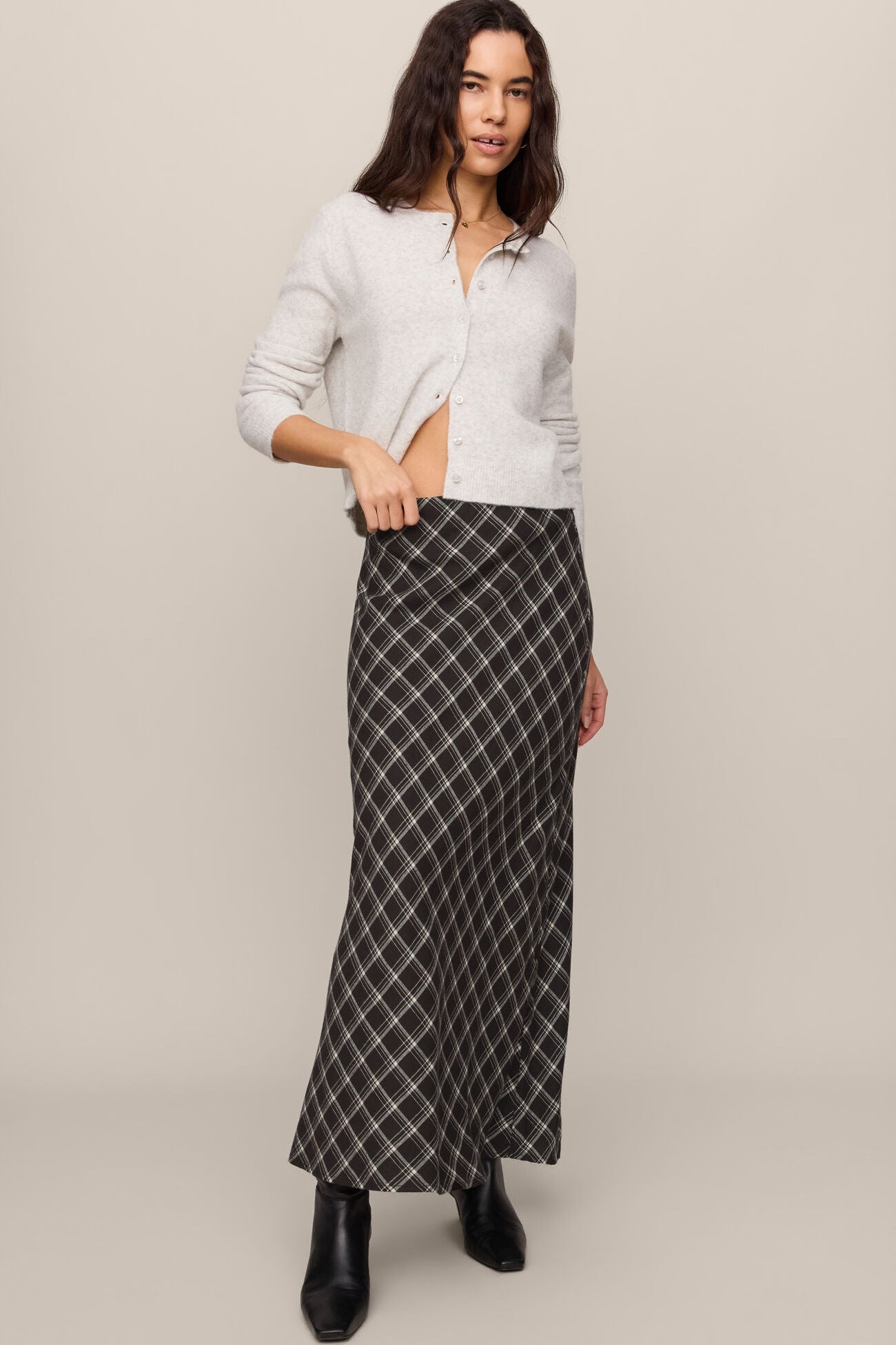 Europa Plaid Maxi Skirt