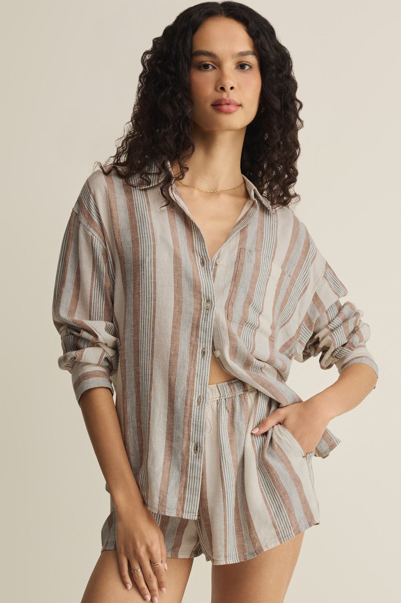 The Perfect Striped Button Up Island Coconut