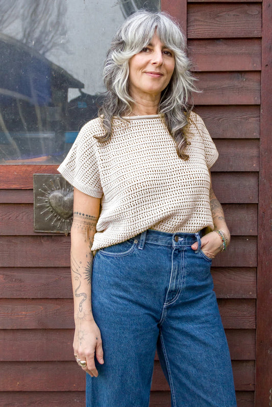 Niko Cropped Sleeveless Sweater Oat