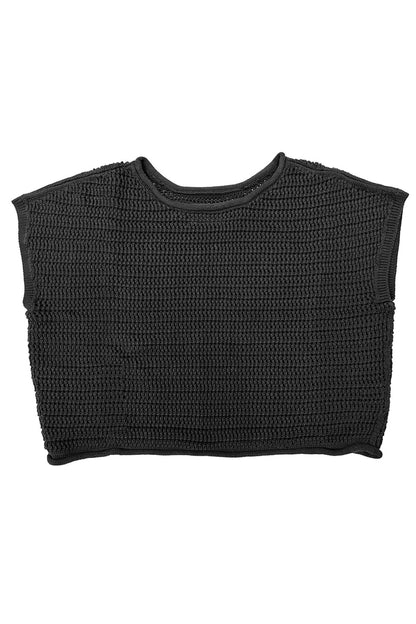 Niko Cropped Sleeveless Sweater Charcoal