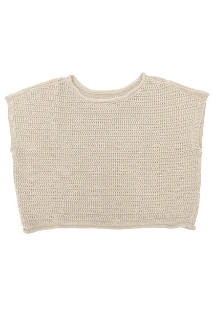 Niko Cropped Sleeveless Sweater Oat
