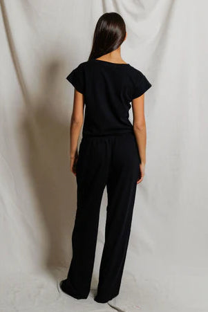 Pearl Japanese Jersey V-Neck Tee Black