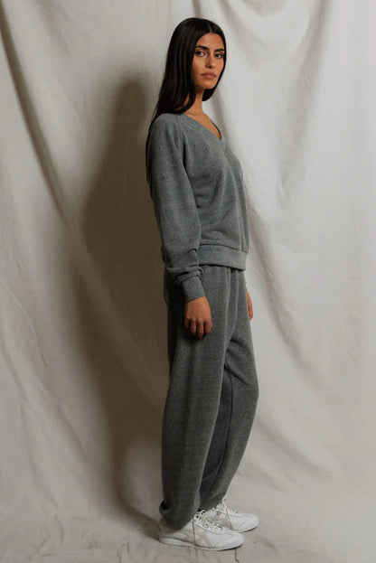 Sinead French Terry V-Neck Sweatshirt