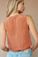 Sleeveless Half Placket Top