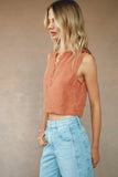 Sleeveless Half Placket Top