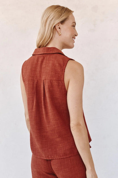 Sleeveless V-Neck Pullover