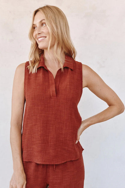 Sleeveless V-Neck Pullover