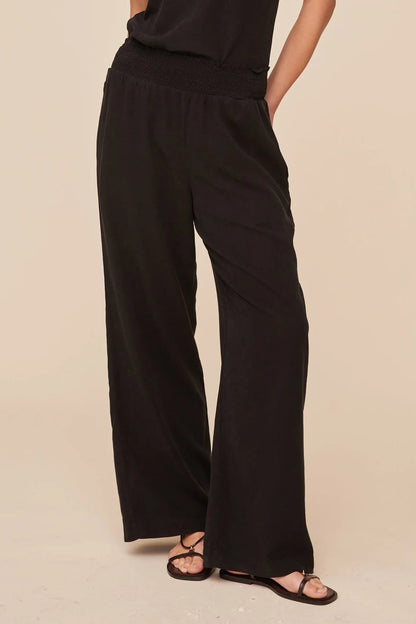 Smocked Waist Wide Leg