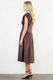 Sleeveless Faux Leather Midi Dress
