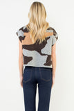 Camo Print Sleeveless Sweater