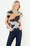 Camo Print Sleeveless Sweater