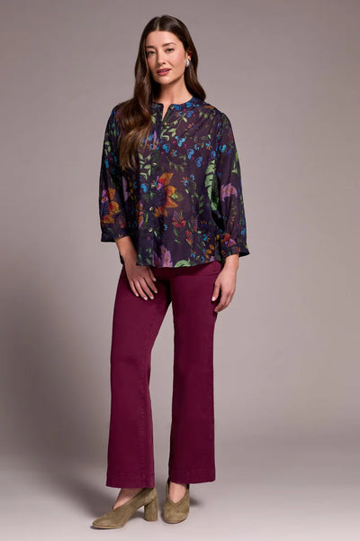 Dolman Sleeve Button Down Blouse