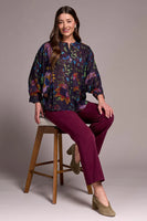 Dolman Sleeve Button Down Blouse