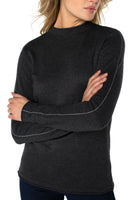Mock Neck Rolled Hem Sweater