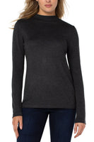 Mock Neck Rolled Hem Sweater