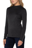 Mock Neck Rolled Hem Sweater