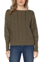 Myrtle Heather Stripe Dolman Sweater