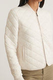 Antique White Corbet Quilted Bomber
