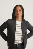 Heather Grey Corbet Quilted Bomber