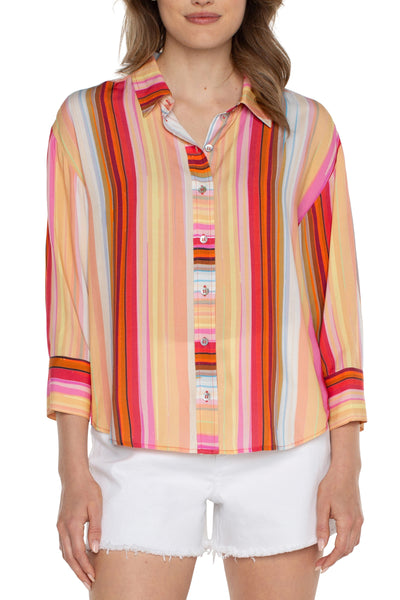Multi Stripe Button Front Shirt
