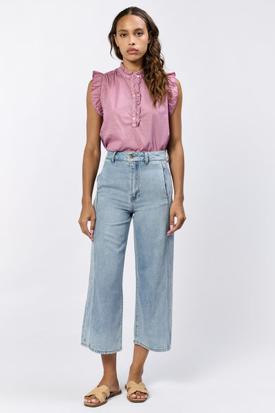 Audrey Back Seam Cropped Wide Leg