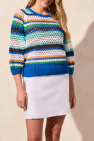 3/4 Sleeve Striped Sweater