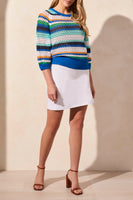3/4 Sleeve Striped Sweater
