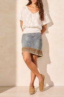 Popover Blouse with Shirred Waist