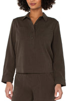 Popover Shirt with Elastic Waist