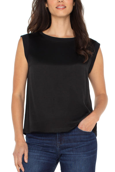 Sleeveless Woven Knit Top