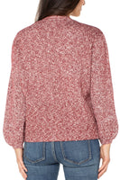 Balloon Sleeve V Neck Cardigan