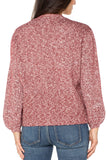 Balloon Sleeve V Neck Cardigan