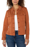 Trucker Jacket With Peplum Hem
