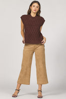 Briana Sleeveless Cable Weave Sweater