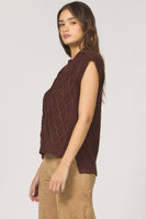 Briana Sleeveless Cable Weave Sweater