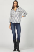Adrianna Stripe Button Down